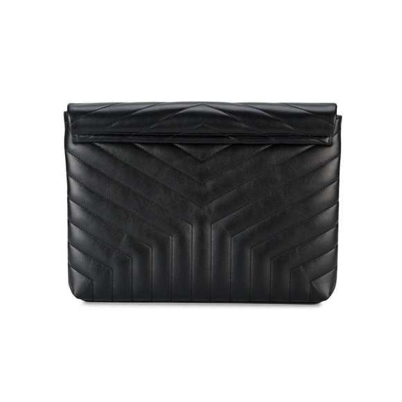 SAINT LAURENT YSL  Matelassé Loulou Black Leather Clutch - Picture 5 of 7